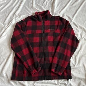 Revolution Men's Red and Black Checkered Jacket